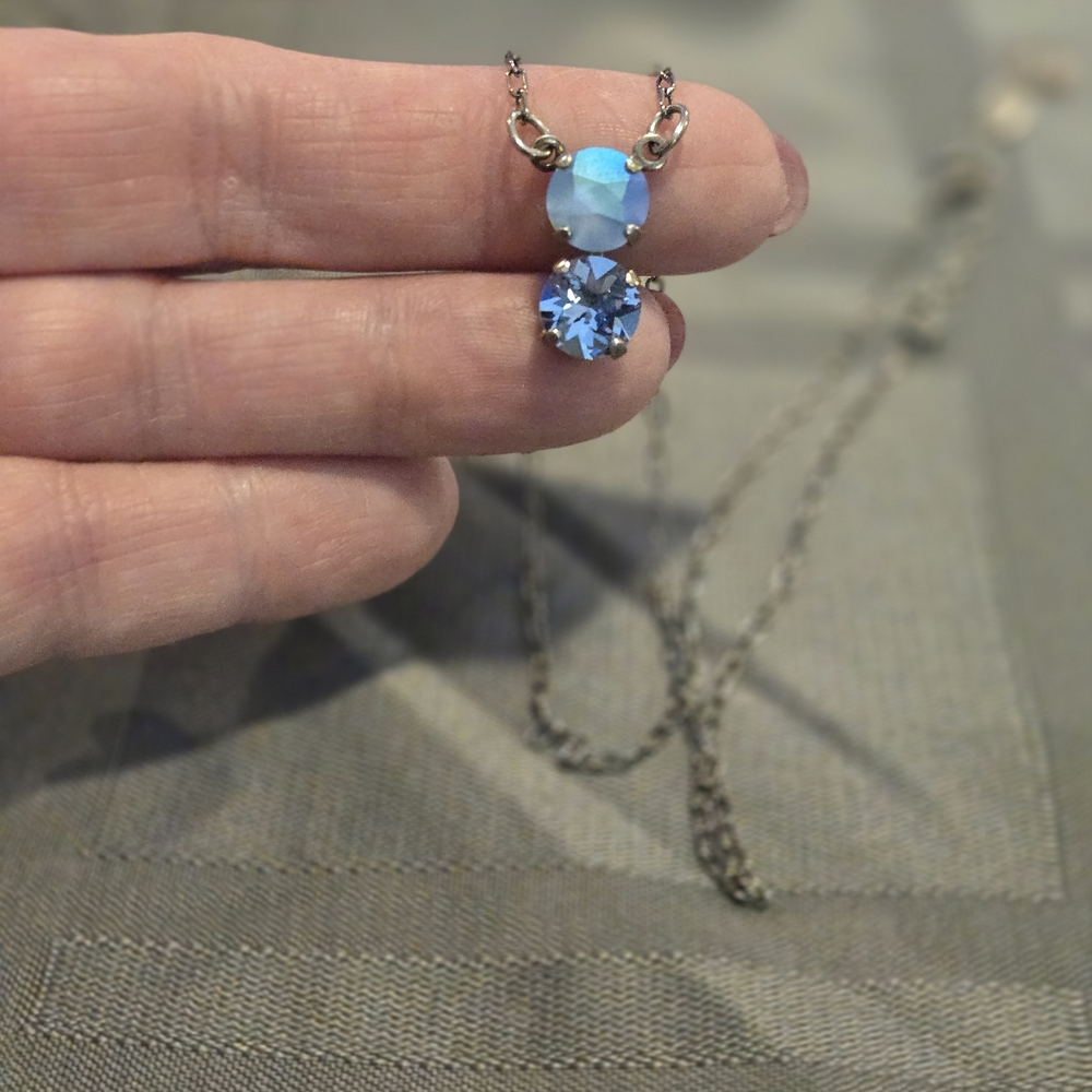 Sabika Silver and Blue Necklace - Picture 2 of 5